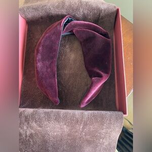 Like New Etro Burgundy Velvet Twist Headband
